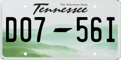 TN license plate D0756I