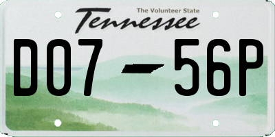 TN license plate D0756P
