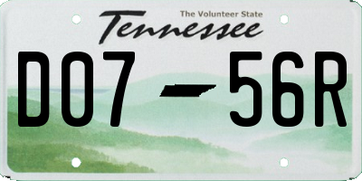 TN license plate D0756R