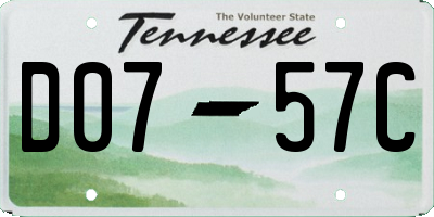 TN license plate D0757C