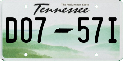 TN license plate D0757I