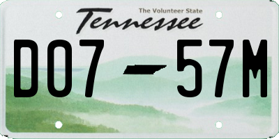 TN license plate D0757M