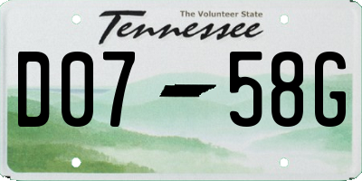 TN license plate D0758G