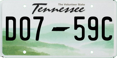 TN license plate D0759C