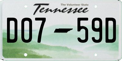 TN license plate D0759D
