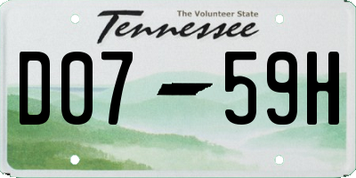TN license plate D0759H
