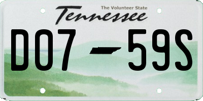TN license plate D0759S