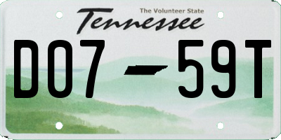 TN license plate D0759T