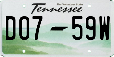 TN license plate D0759W