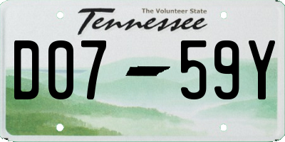 TN license plate D0759Y