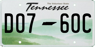 TN license plate D0760C