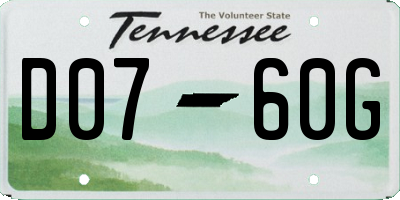 TN license plate D0760G