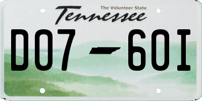 TN license plate D0760I