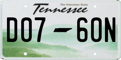 TN license plate D0760N