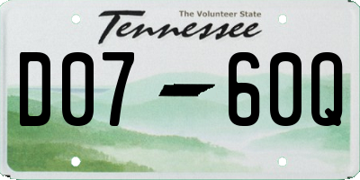 TN license plate D0760Q