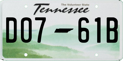 TN license plate D0761B