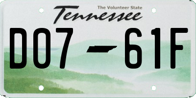 TN license plate D0761F
