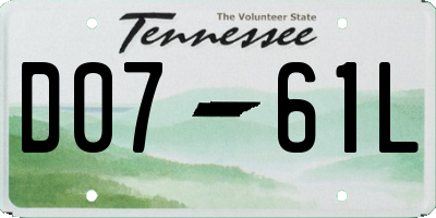 TN license plate D0761L