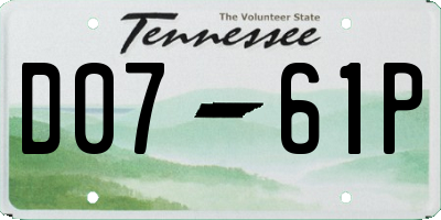 TN license plate D0761P
