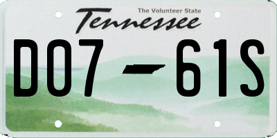 TN license plate D0761S