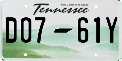 TN license plate D0761Y