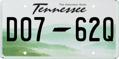 TN license plate D0762Q