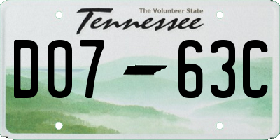 TN license plate D0763C