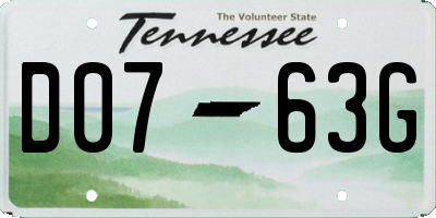 TN license plate D0763G
