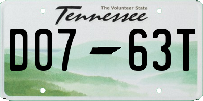 TN license plate D0763T