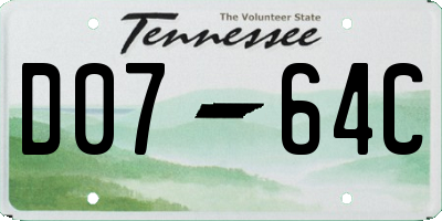 TN license plate D0764C