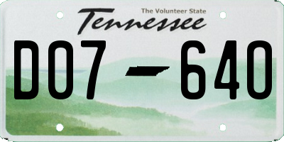 TN license plate D0764O