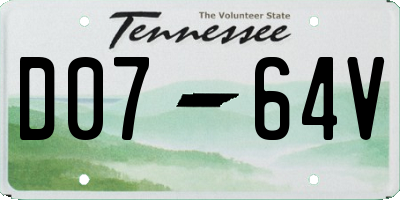 TN license plate D0764V