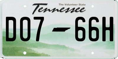 TN license plate D0766H