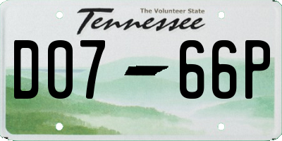 TN license plate D0766P