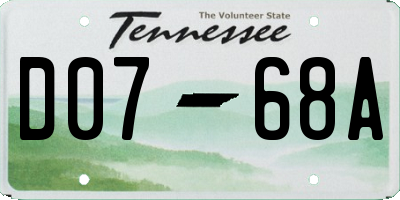 TN license plate D0768A