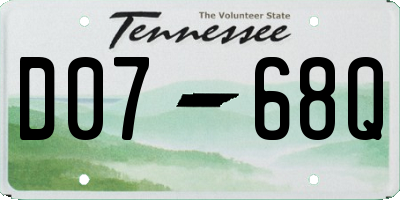 TN license plate D0768Q