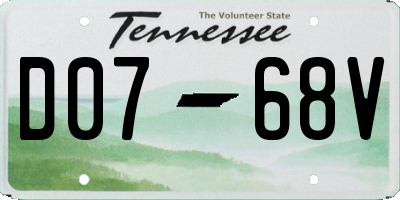 TN license plate D0768V