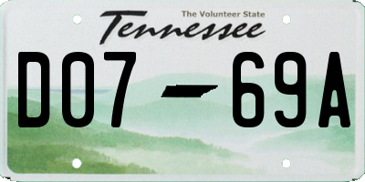 TN license plate D0769A