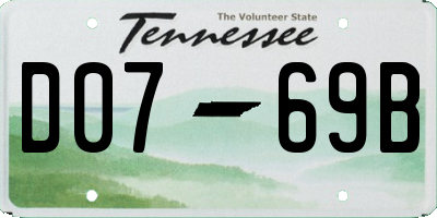 TN license plate D0769B