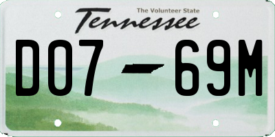 TN license plate D0769M