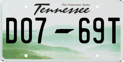 TN license plate D0769T