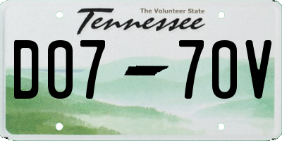 TN license plate D0770V