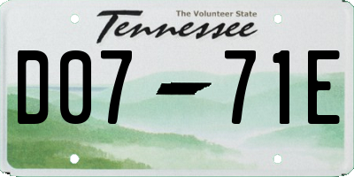 TN license plate D0771E