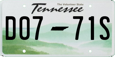 TN license plate D0771S
