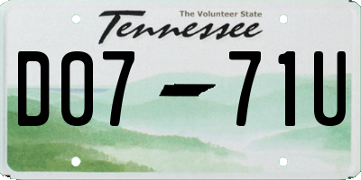 TN license plate D0771U