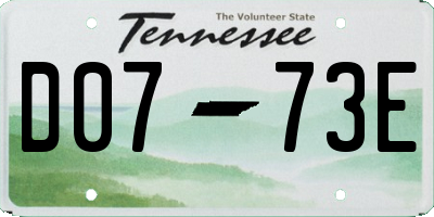 TN license plate D0773E