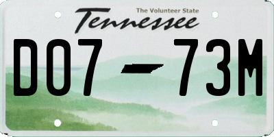 TN license plate D0773M