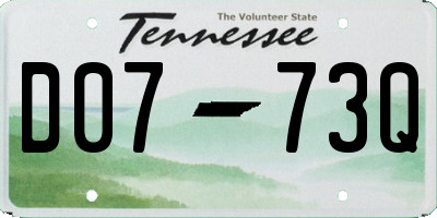 TN license plate D0773Q