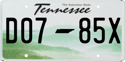 TN license plate D0785X