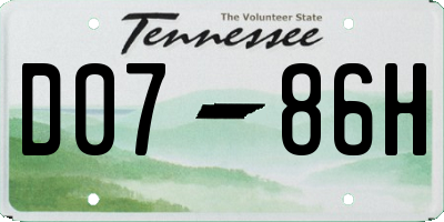 TN license plate D0786H